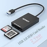 XQD Card Reader, USB 3.0 XQD SD Card Reader Sony XQD Reader 2 in 1 Memory Card Reader 5Gpbs Super Speed Compatible with Sony G/M Series, Lexar 2933x/1400x USB Mark XQD Card, SD/SDHC Card for Wins/Mac