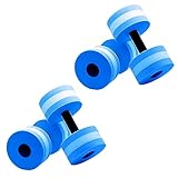 4 Pack Water Dumbbells for Pool, Pool Weights, Water Exercise Equipment for Pools, EVA Foam Barbells, Water Aerobics Equipment, Aquatic Dumbbells for Pool Fitness, Aqua Therapy,