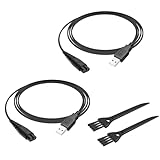 Arkare Charger Cord for Hatteker RFC-598 RFC-588 RFC-690 RFC-692 RFC-696 5V Replacement Charger for Hattker Mens Hair Clipper Beard Trimmer RSCX-7568 RSCX-9598 4.9FT USB Cable+Cleaning Brush (2 Pack)