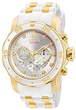 Invicta Men's Pro Diver Stainless Steel Quartz Watch with Silicone Strap, Gold, White, 26 (Model: 20291)