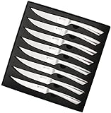 Steak Knives Set of 8 - High Carbon Stainless Steel, Dishwasher Safe - Polished Blade & Handle, Straight Edge - 4.5'' Kitchen Dinner Table Knife Set Non Serrated WALLOPTON