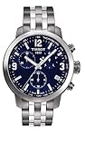 Tissot Mens PRC 200 Chronograph 316L Stainless Steel case Swiss Quartz Watch, Grey and Blue, Stainless Steel, 19 (T0554171104700)
