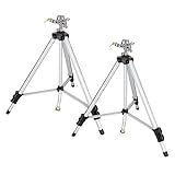 2pcs Impact Sprinkler on Tripod Base,360 Degree Large Area Coverage, Duty Adjustable Pulsator Sprinkler Waters up to 90 Ft. Diameter, Legs Extends Up to 50-inch for Lawn, Yard and Grass Irrigation