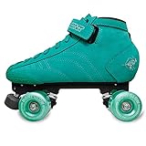 Bont Skates - Prostar Soft Teal Suede Professional Roller Skates with Glow Light Up Led Luminous Wheels - Indoor and Outdoor - Roller Skates for Women - Girls - Ladies rollerskates (Bont 4.5)