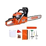 Gas Chainsaw 62CC Power Chain Saw 20 Inch Guide Board Chain saws 2-Cycle Gasoline Handheld Cordless Petrol Chain Saws for Trees Gas Powered Farm, Ranch and Garden Tools