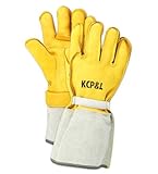 MAGID 60494E-KCP-9 Power Master 60494EKCP Grain Deer Linesman Gloves, 8, Yellow, 9