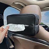 Witaxima Large Car Tissue Holder for 120 Standard Tissues, Premium PU Leather Tissue Holder in Car Backseat Rectangular, Napkin Holder for Car Fits for Kleenex Tissues Box Daily Use (Black)
