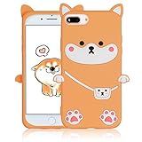 Lupct Shiba Inu Dog Case for iPhone 6 Plus/6s Plus/7 Plus/8 Plus 5.5', 3D Cartoon Animal Unique Design Cute Silicone Cover, Kawaii Fun Fashion Cool Funny Cases for Kids Girls (678 Plus 5.5')
