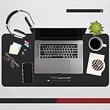 A91 Leather Durable PU Desk Pad - Waterproof, Office Desk Mat & Mouse Pad - Large 31.5' x 15.7' - Protect Your Desk & Enjoy Writing, Typing, and Browsing - Black