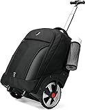 Rolling Backpack, Waterproof Backpack with Wheels for Business, College Student and Travel Commuter, Carry on Backpack with Laptop Compartment, Fit 15.6 Inch Laptop, Wheeled Backpack for Women Men