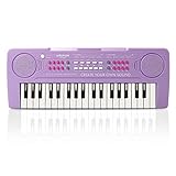 BIGFUN Kid Keyboard Piano - 37 Keys Keyboard Piano Kids Multifunction Music Educational Instrument Toy Keyboard Piano for 3, 4, 5, 6, 7, 8 Girls and Boys (Purple)