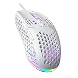 SOLAKAKA SM900 White Wired Gaming Mouse with Honeycomb Shell,12800 DPI,7 Programmable Buttons,Lightweight Gaming Mice Ergonomic Computer Mouse Gaming for Windows/PC/Mac/Laptop Gamer