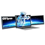 OFiyaa 12' Triple Portable Monitor Laptop Screen Extender Dual Display 1080P FHD IPS USB-A/Type-C/HDMI 4 Speakers Monitor for Switch/PS5 Compatible with 13 inch-16 inch Mac/Notebook