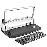 Binditek Comb Binding Machine, 21-Hole, 150 Sheet, Comb Punch Binder Machine with Starter Kit 100 PCS 5/16' Binding Combs, Comb Binder Machine for Letter Size, A4, A5 or Smaller Sizes