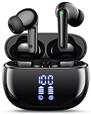 YAQ Wireless Earbuds Bluetooth Headphones, 40H Playtime Stereo IPX5 Waterproof Ear Buds, LED Power Display Cordless in-Ear Earphones with Microphone for iPhone Andriod Cell Phone Sports