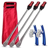 Tire Iron Spoons Changing Tire Lever Bar Set Tire Repair Tool Kit Rim Lifter Tire Changer Remove Tyre Heavy Duty Metal Steel for Motorcycle Bike Scooter Bicycle Mower and more (3PC 14.5 inch)
