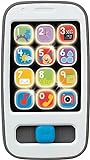 Fisher-Price Laugh & Learn Smart Phone - Gray, Pretend Phone Musical Infant Toy with Lights and Learning Content