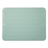 Multipurpose Silicone Kitchen Mat/drain Pad Easy to Clean Environmentally Friendly Heat-Resistant Suitable for Lining Kitchen Counters or Sinks Refrigerators or Drawers (Nordic green)