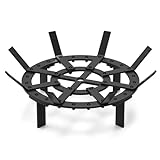 PEKGRIL 18' Fireplace Grates Round, Heavy Duty Fire Pit Grate, Matte Black Fireplace Log Rack, Easy Assemble 8-Bars Firewood Grate for Patio
