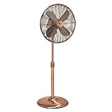 Deco Breeze Pedestal Standing 3 Speed Oscillating Fan with Adjustable Height, 16 inches, Brushed Copper