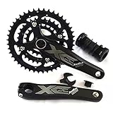 shanmashi Andeshunk Crankset Black Mountain MTB Bike Crankset Hollow Integrated Chainring Crank Set Bicycle Chainring Sprocket Round Bolts for Road Cycling Crank