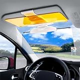 ERAMONG Sun Visor Extender for Car, 2 in 1 Day and Night Polarized PC Car Sun Visor Extender, Anti-Glare Protects from Sun Glare, UV Rays, Foggy Day, Universal for Cars SUV Truck
