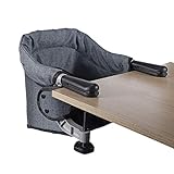 Hook On Chair, Clip on High Chair, Fold-Flat Storage Portable Baby Feeding Seat, High Load Design, Attach to Fast Table Chair Removable Seat for Home and Travel(Grey)