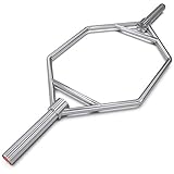 Synergee 20kg Chrome Olympic Hex Barbell Trap Bar with Standard Height Handles for Squats, Deadlifts, Shrugs and Power Pulls. 56” Long Bar with 10” Sleeve.