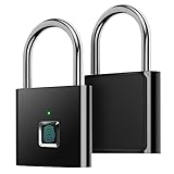 Fingerprint Padlock,AICase Ultra Light One Touch Open Fingerprint Lock with USB Charging for Gym, Sports, School Employee Locker,Fence, Suitcase,Bike No App, No Bluetooth，No Trouble