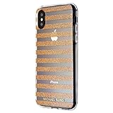 Michael Kors Glitter Stripe Snap-On Case For iPhone X, Rose Gold