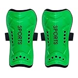 Youth Soccer Shin Pads Lightweight and Breathable Protective Football Gear for 3-12 Years Old Teenagers Kids Football Games (Medium, Green)