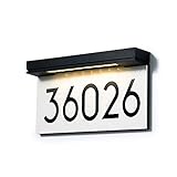 House Numbers Solar Powered, Address Plaques for House, LED Illuminated Waterproof Outside Address Sign 3000K Warm White LED