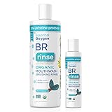 Essential Oxygen BR Certified Organic Brushing Rinse, All Natural Mouthwash for Whiter Teeth, Fresher Breath, and Happier Gums, Alcohol-Free Oral Care, Wintergreen, 2 Piece Set, 16 Oz