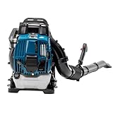 Backpack Leaf Blower, Gas Powered, Powerful Engine, 4 Stroke 75.6CC 894CFM 192MPH, Blue