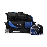 KAZE SPORTS 4 Ball Bowling Roller + 1 Ball Add On Spare Tote (Blue-Black)