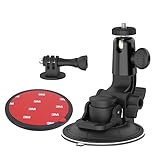Suction Camera Mount, Aozcu Car Windshield Dashboard Camera Holder with 3M Adhesive Disk for GoPro Max, Hero 9 8 7 6 5, Session 5, DJI OSMO Action, AKASO, Campark, Canon, DSLRs and Other Cameras