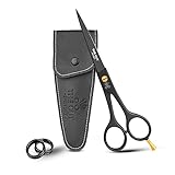 The Cut Factory- Hair Scissors and Barber Scissors Professional- 6 Inches Finest Stainless Steel Hair Cutting Scissors with Smooth Razor Edge Blades -Use for Salon & Personal Use (Black)