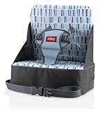 Nuby Easy Go Safety Lightweight High Chair Booster Seat, Great for Travel, Gray