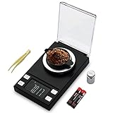UNIWEIGH Milligram Scale 50g/0.001g,Precision Mini Carat Gram Scale for Powder Medicine,Jewelry,Gem,Reloading,Lab,Pocket Scale with Cal Weight,Professional Mg Scale with Tare,LCD Display,Powder Scoop