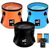 3 Pcs Collapsible Bucket 5 Gallon Folding Water Container Multifunctional Portable Folding Bucket Lightweight Collapsible Outdoor Water Bucket for Camping Hiking Fishing Travelling Outdoor Survival