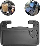 JUSTTOP Car Steering Wheel Desk,Travel Car Accessories, Car Seat Stand Trays for Eating, Steering Wheel Under Table Console(Black)
