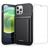 Feob Battery Case for iPhone 12/12 Pro,Upgraded 10800mAh Ultra-Slim Battery Charging Case,Rechargeable Protective Extended Battery Charger Case for iPhone 12/12 Pro (6.1inch)-Black