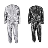 GOLD XIONG PADISHAH Heavy Duty Fitness Weight Loss Sweat Sauna Suit Exercise Gym Anti-Rip(Black,XXXL)