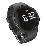 e-vibra Vibrating Alarm Watch, Potty Training Watch Medication Reminder Watch with Countdown Timer and Lock Screen (Black)