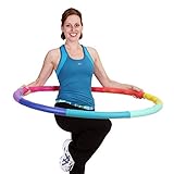 Sports Hoop Weighted Hula Hoop, ACU Hoop 5L - 4.9 lb Large, Weight Loss Fitness Workout with ridges. (Rainbow Colors)