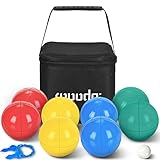 ropoda 90mm Bocce Ball Set, Bocce Ball for Beginners with 8 Balls, Pallino, Case and Measuring Rope for Yard, Beach, Lawn and Camping Games. Outdoor Games for Adults and Family