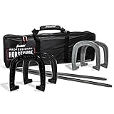 Franklin Sports Horseshoes Sets - Includes 4 Horseshoes and 2 Stakes - Official Weight Horseshoes and Stakes - All Weather Durable Sets - Professional