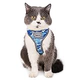 ThinkPet Reflective Breathable Soft Air Mesh No Pull Puppy Choke Free Over Head Vest Ventilation Harness for Puppy Small Medium Dogs and Cats(XXS,Camo Blue)