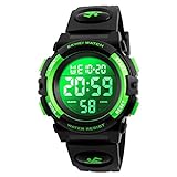Boys Digital Watch Outdoor Sports 50M Waterproof Electronic Watches Alarm Clock 12/24 H Stopwatch Calendar Boy Girl Wristwatch - Green