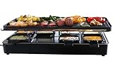 Milliard Raclette Grill for Eight People, Includes Granite Cooking Stone, Reversible Non-Stick Grilling Surface, and 8 Paddles - Great for a Family Get Together or Party